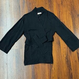 Sunday Best Black Wrap Tie Belt V Neck Jacket